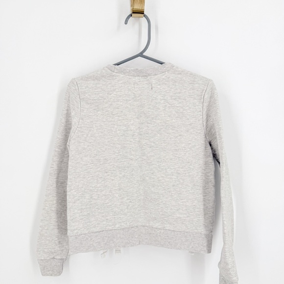 7 For All Mankind Gray Lace-Up Sweater - Picture 3 of 4